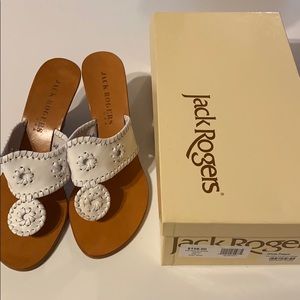 Jack Rogers white wedge sz 7